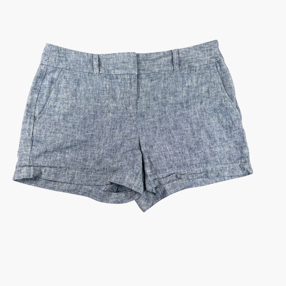 Loft Outlet Blue Linen Blend 4 Inch Shorts Size 4 Chambray Style Summer Casual